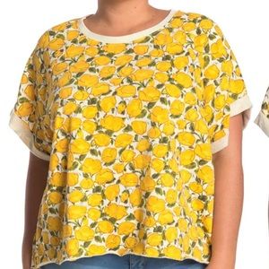 MAUBY Floral print boxy French Terry top 2X